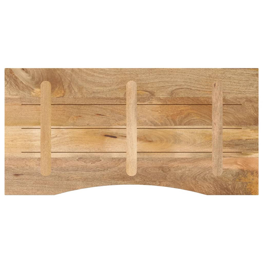 Bureaublad met ronding 120x50x2,5 cm massief ruw mangohout