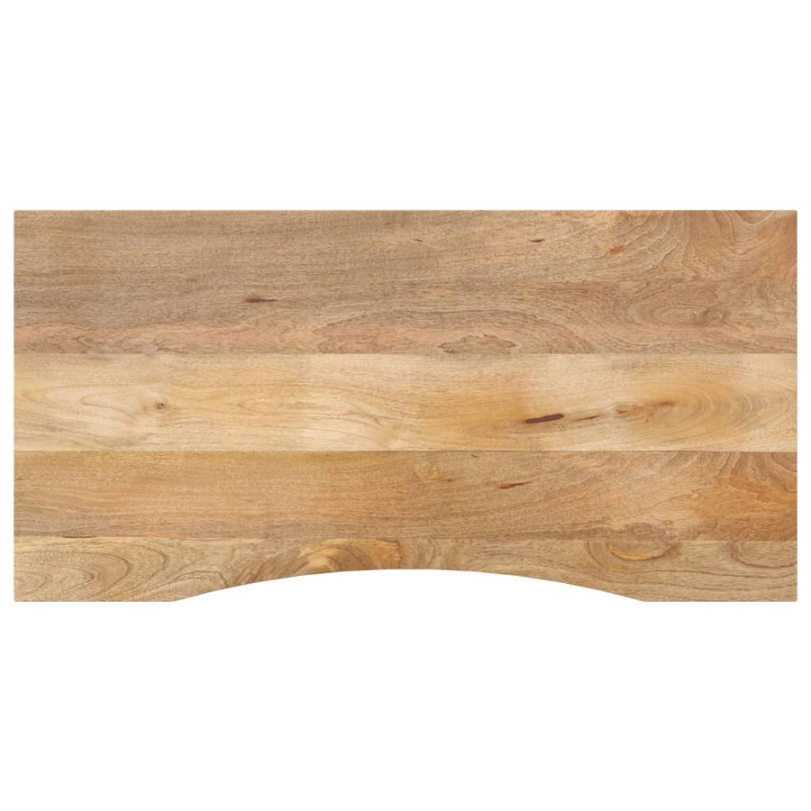 Bureaublad met ronding 140x50x2,5 cm massief ruw mangohout