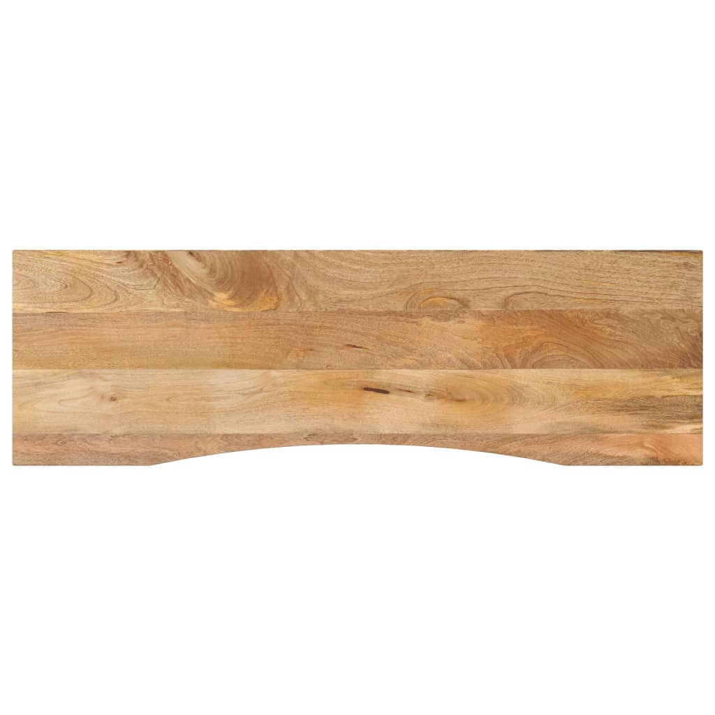 Bureaublad met ronding 160x50x2,5 cm massief ruw mangohout