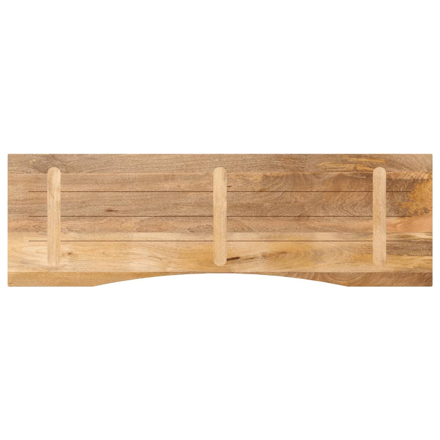 Bureaublad met ronding 160x50x2,5 cm massief ruw mangohout