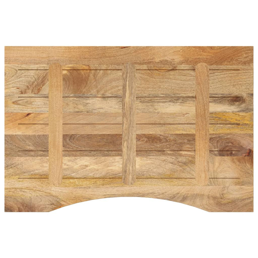 Bureaublad met ronding 80x60x2,5 cm massief ruw mangohout