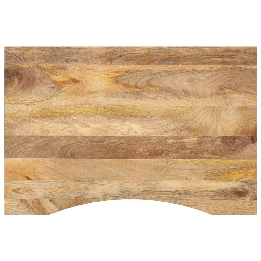 Bureaublad met ronding 90x60x2,5 cm massief ruw mangohout