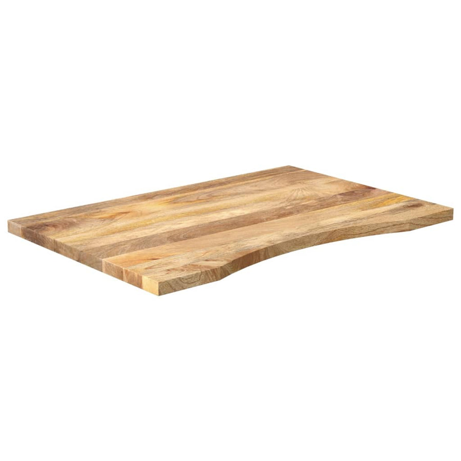 Bureaublad met ronding 100x60x2,5 cm massief ruw mangohout