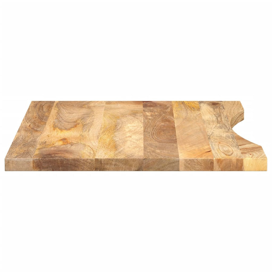 Bureaublad met ronding 100x60x2,5 cm massief ruw mangohout