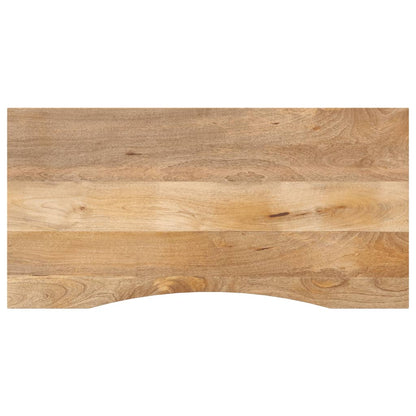 Bureaublad met ronding 120x60x2,5 cm massief ruw mangohout