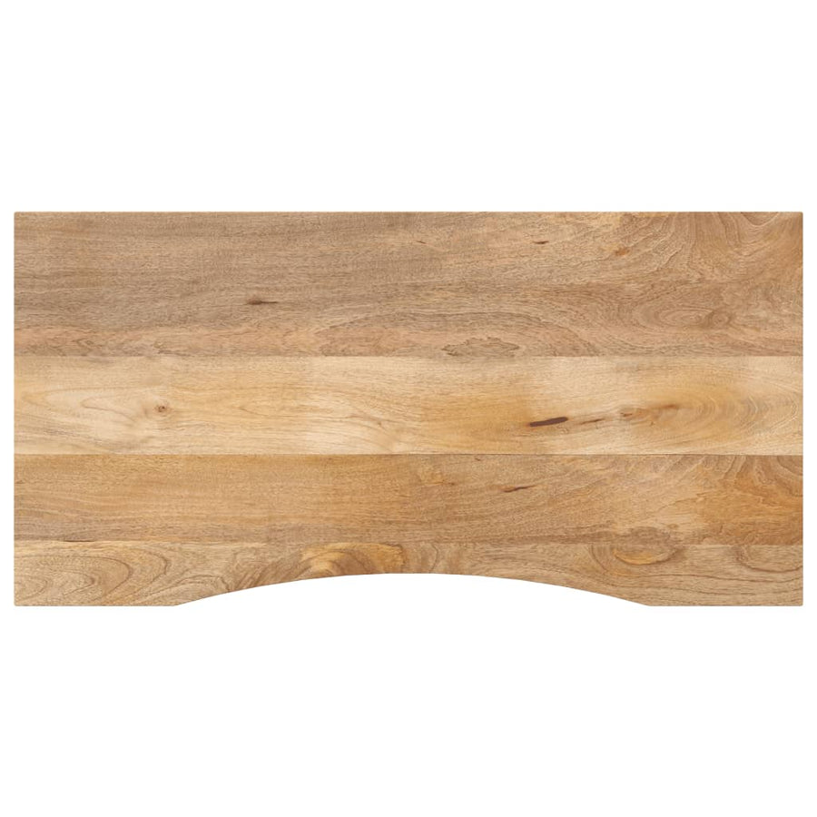 Bureaublad met ronding 120x60x2,5 cm massief ruw mangohout