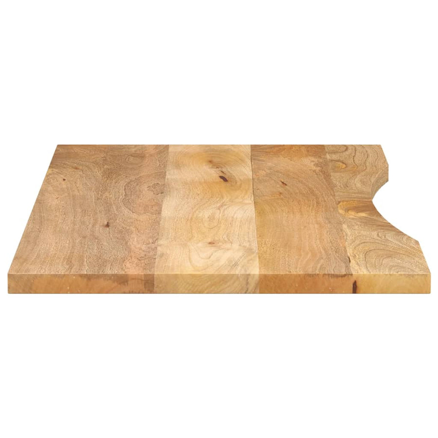 Bureaublad met ronding 120x60x2,5 cm massief ruw mangohout