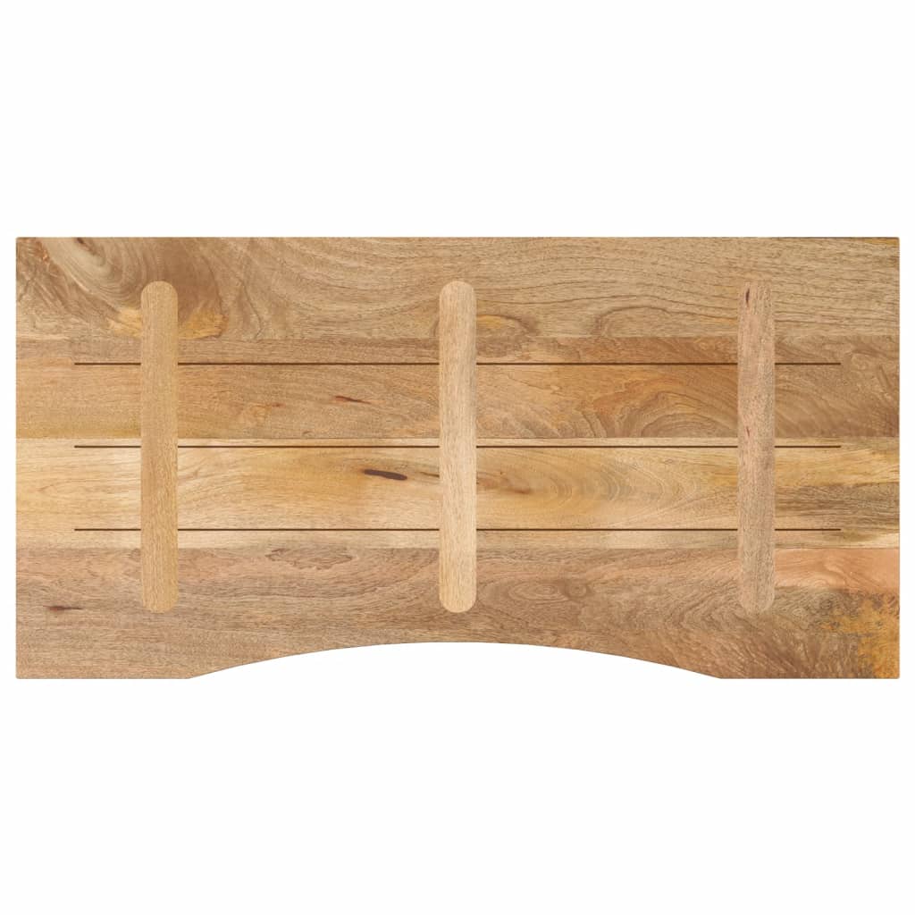 Bureaublad met ronding 140x60x2,5 cm massief ruw mangohout