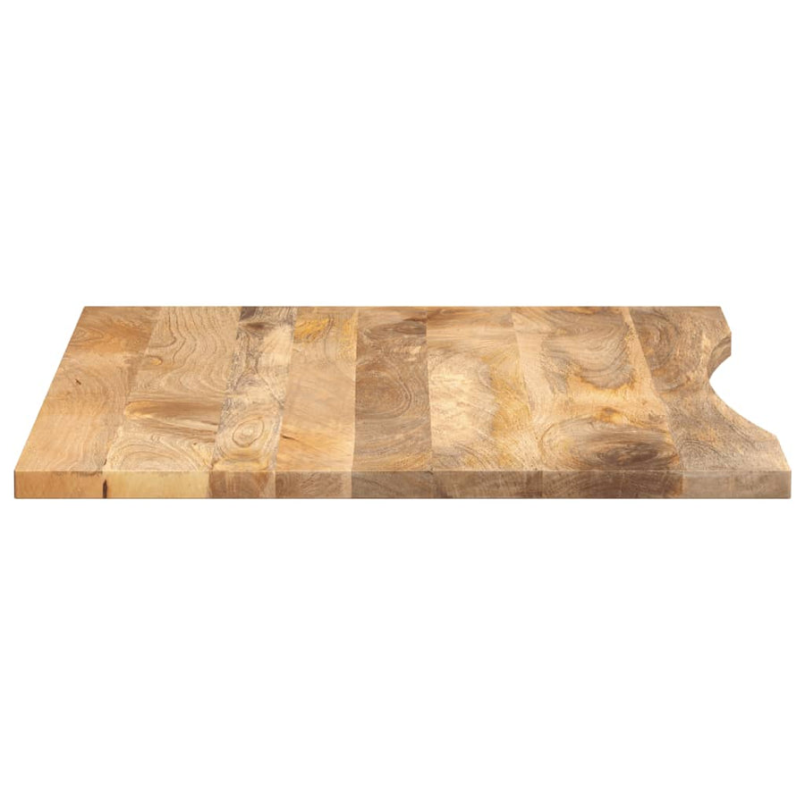 Bureaublad met ronding 100x80x2,5 cm massief ruw mangohout