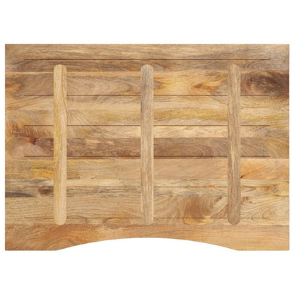 Bureaublad met ronding 100x80x2,5 cm massief ruw mangohout