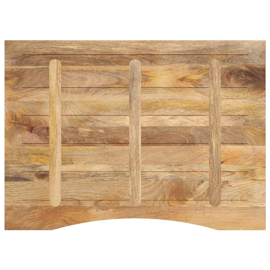 Bureaublad met ronding 100x80x2,5 cm massief ruw mangohout