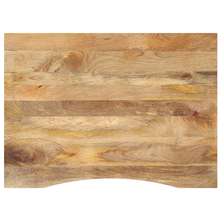 Bureaublad met ronding 110x80x2,5 cm massief ruw mangohout