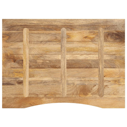 Bureaublad met ronding 110x80x2,5 cm massief ruw mangohout