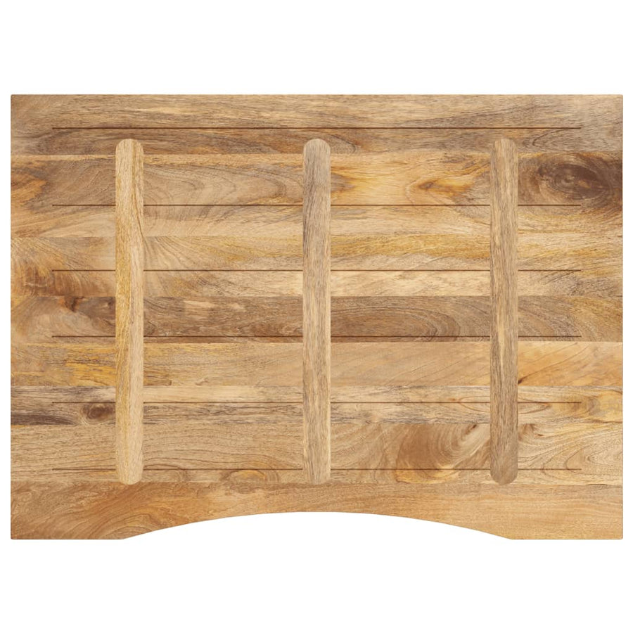 Bureaublad met ronding 110x80x2,5 cm massief ruw mangohout