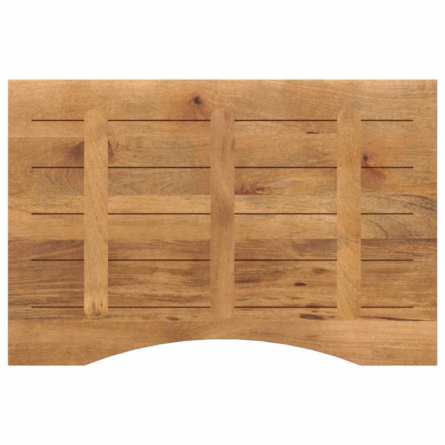 Bureaublad met ronding 80x50x2,5 cm massief ruw mangohout