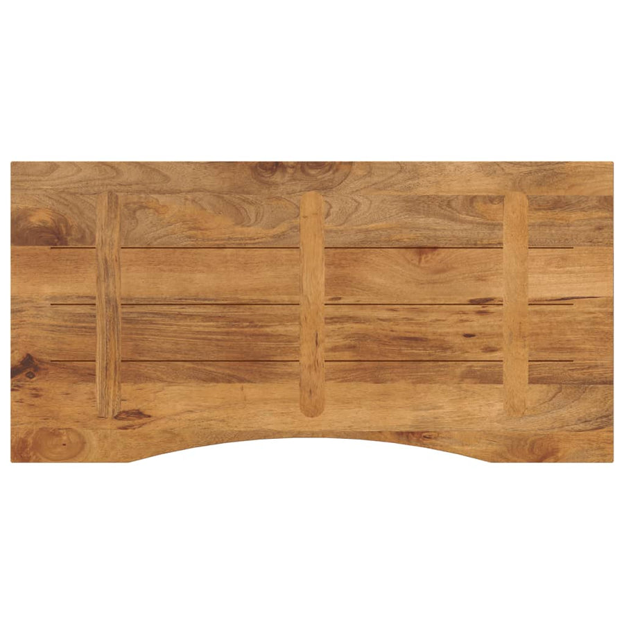 Bureaublad met ronding 140x50x2,5 cm massief ruw mangohout