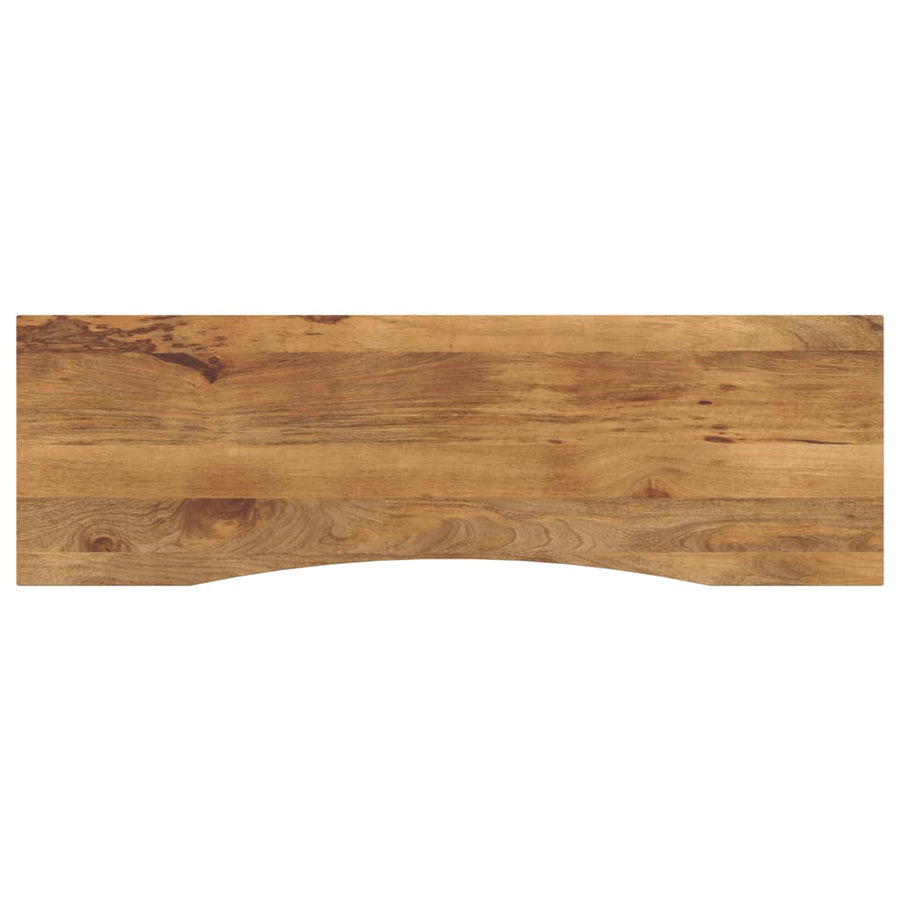 Bureaublad met ronding 160x50x2,5 cm massief ruw mangohout