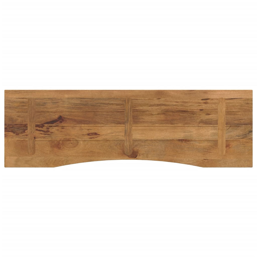 Bureaublad met ronding 160x50x2,5 cm massief ruw mangohout