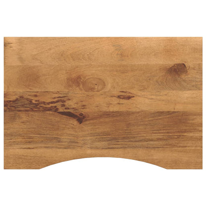 Bureaublad met ronding 80x60x2,5 cm massief ruw mangohout