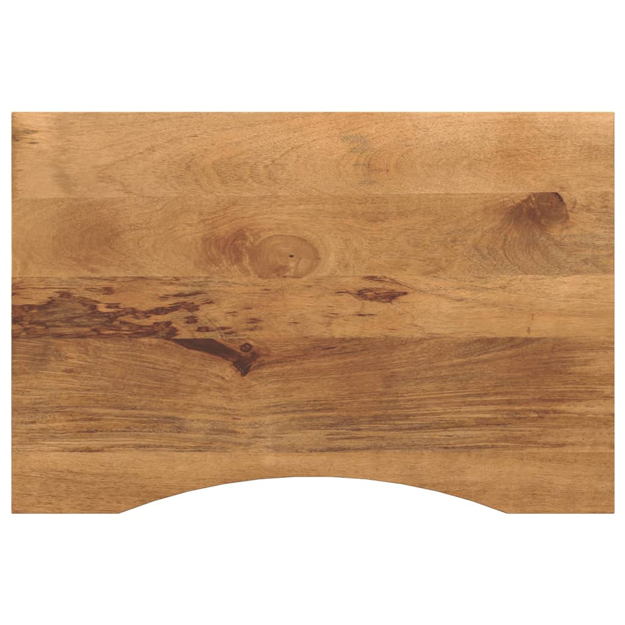 Bureaublad met ronding 90x60x2,5 cm massief ruw mangohout