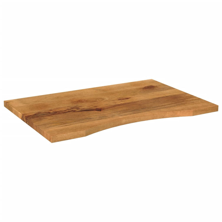 Bureaublad met ronding 90x60x2,5 cm massief ruw mangohout