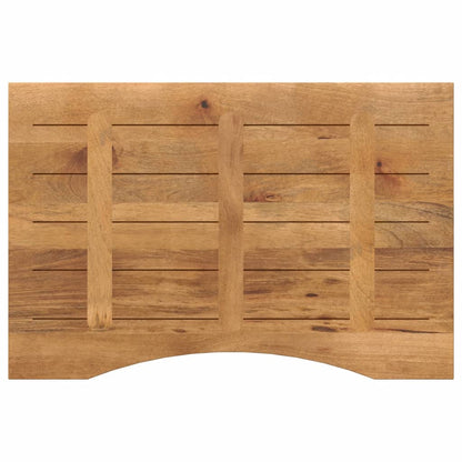 Bureaublad met ronding 90x60x2,5 cm massief ruw mangohout