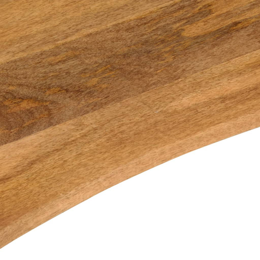 Bureaublad met ronding 90x60x2,5 cm massief ruw mangohout