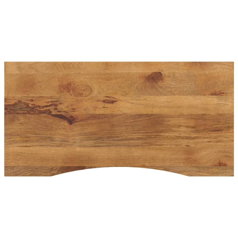Bureaublad met ronding 110x60x2,5 cm massief ruw mangohout