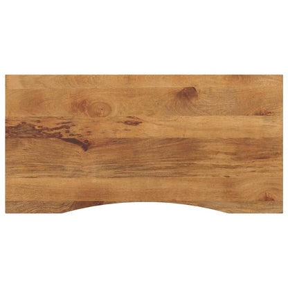 Bureaublad Met Ronding 140X60X2,5 Cm Massief Ruw Mangohout Zwart