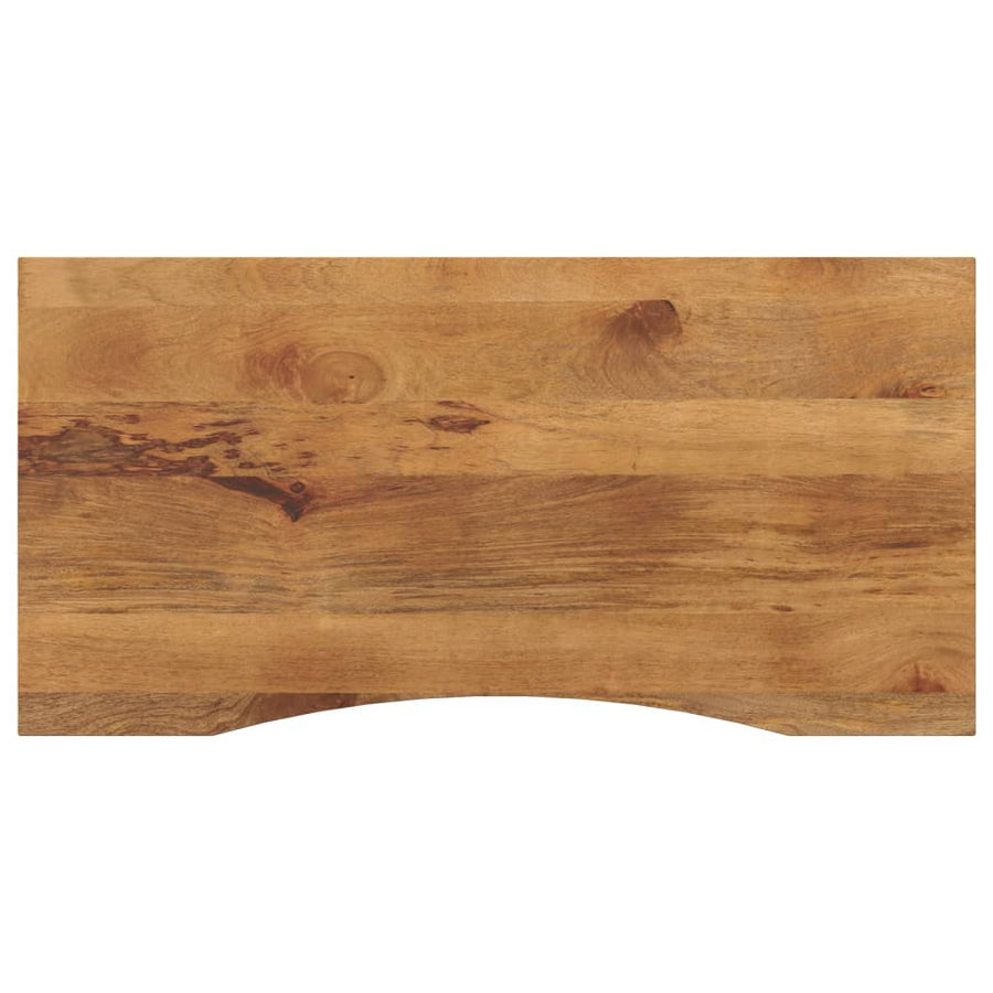 Bureaublad Met Ronding 140X60X2,5 Cm Massief Ruw Mangohout Zwart