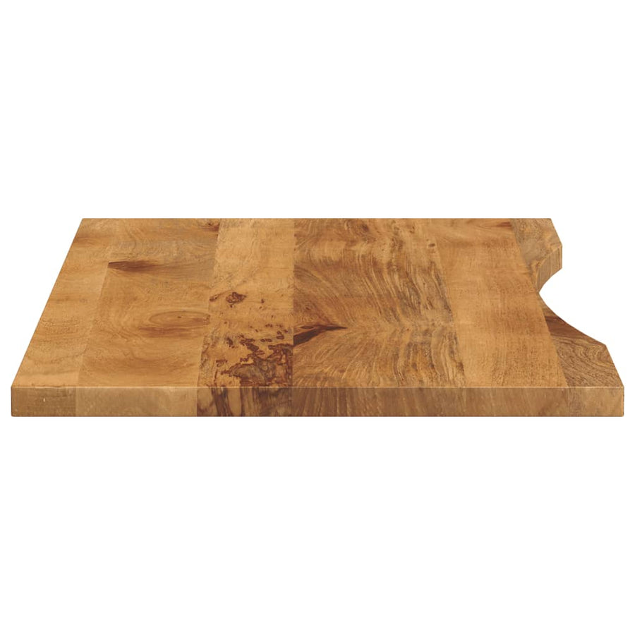 Bureaublad Met Ronding 140X60X2,5 Cm Massief Ruw Mangohout Zwart