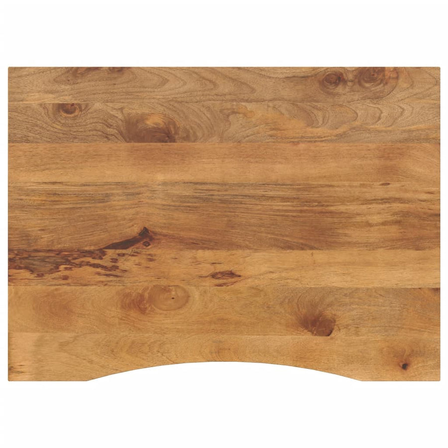 Bureaublad met ronding 100x80x2,5 cm massief ruw mangohout