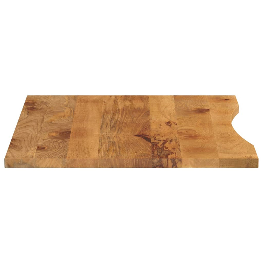 Bureaublad met ronding 100x80x2,5 cm massief ruw mangohout