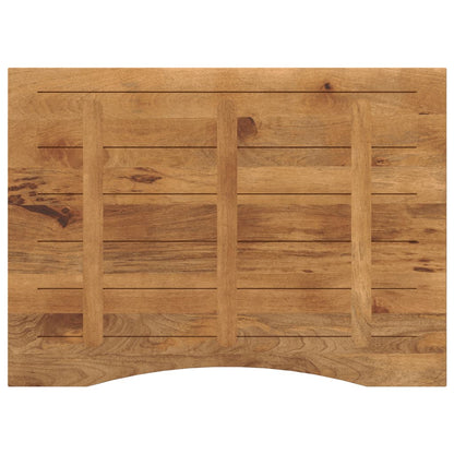 Bureaublad met ronding 100x80x2,5 cm massief ruw mangohout
