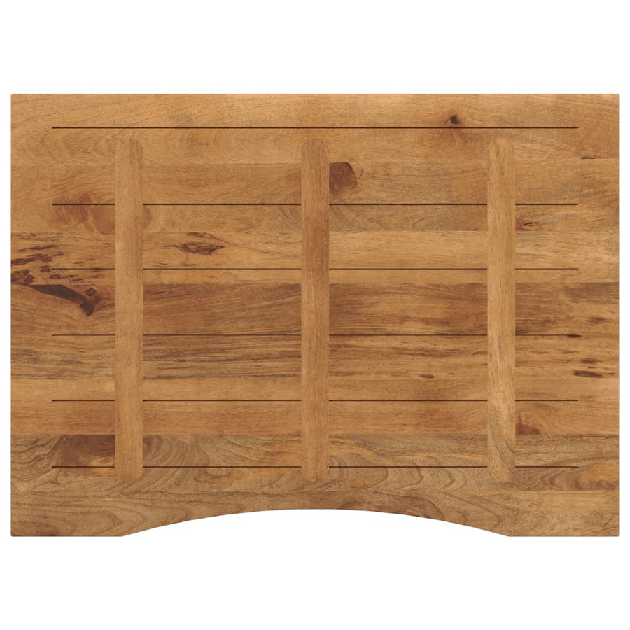 Bureaublad met ronding 100x80x2,5 cm massief ruw mangohout