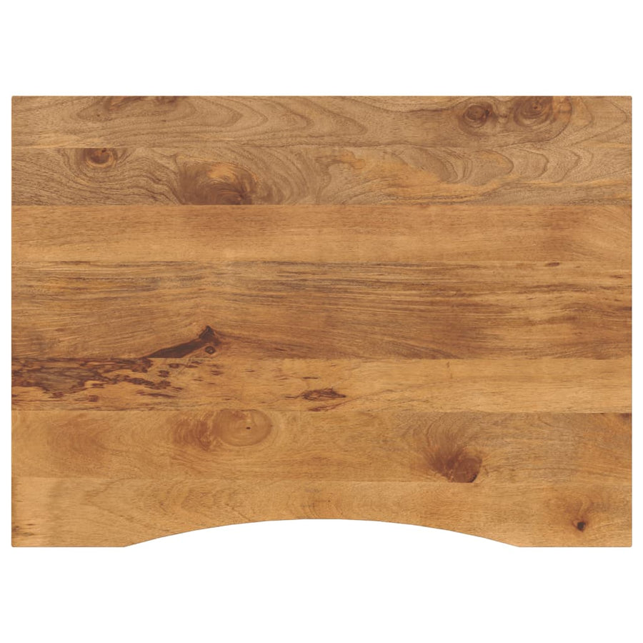 Bureaublad met ronding 110x80x2,5 cm massief ruw mangohout