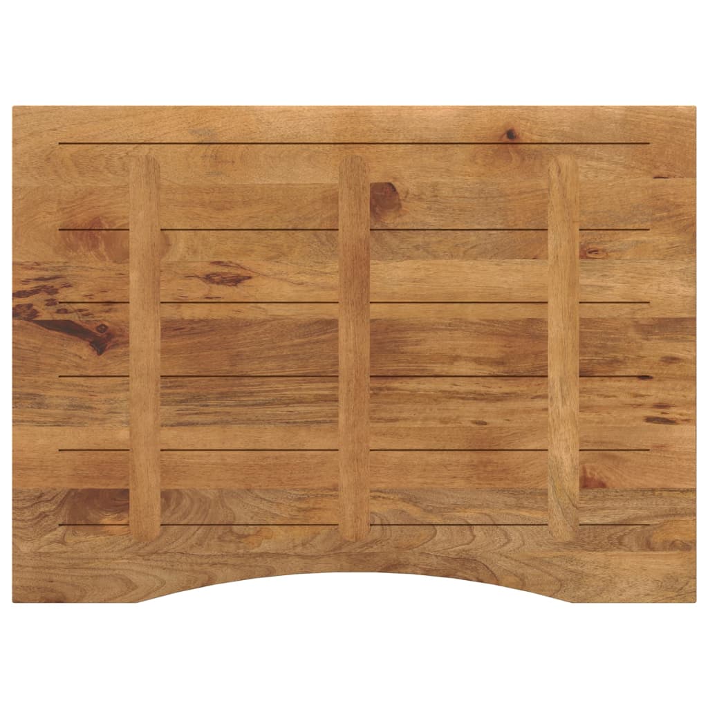 Bureaublad met ronding 110x80x2,5 cm massief ruw mangohout