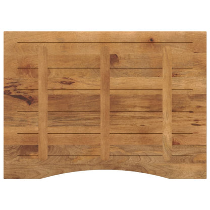 Bureaublad met ronding 110x80x2,5 cm massief ruw mangohout