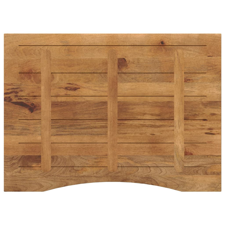 Bureaublad met ronding 110x80x2,5 cm massief ruw mangohout