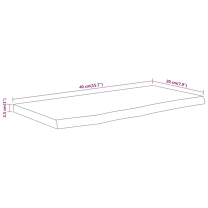 Wandschap Rechthoekig Natuurlijke Rand 40X20X2,5 Cm Acaciahout
