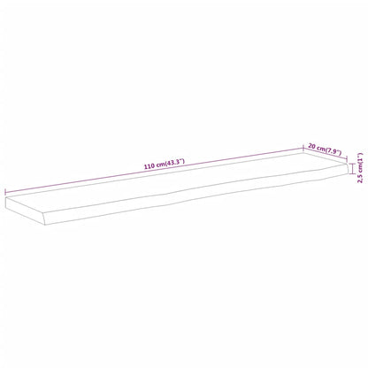 Wandschap Rechthoekig Natuurlijke Rand 110X20X2,5 Cm Acaciahout Naturel