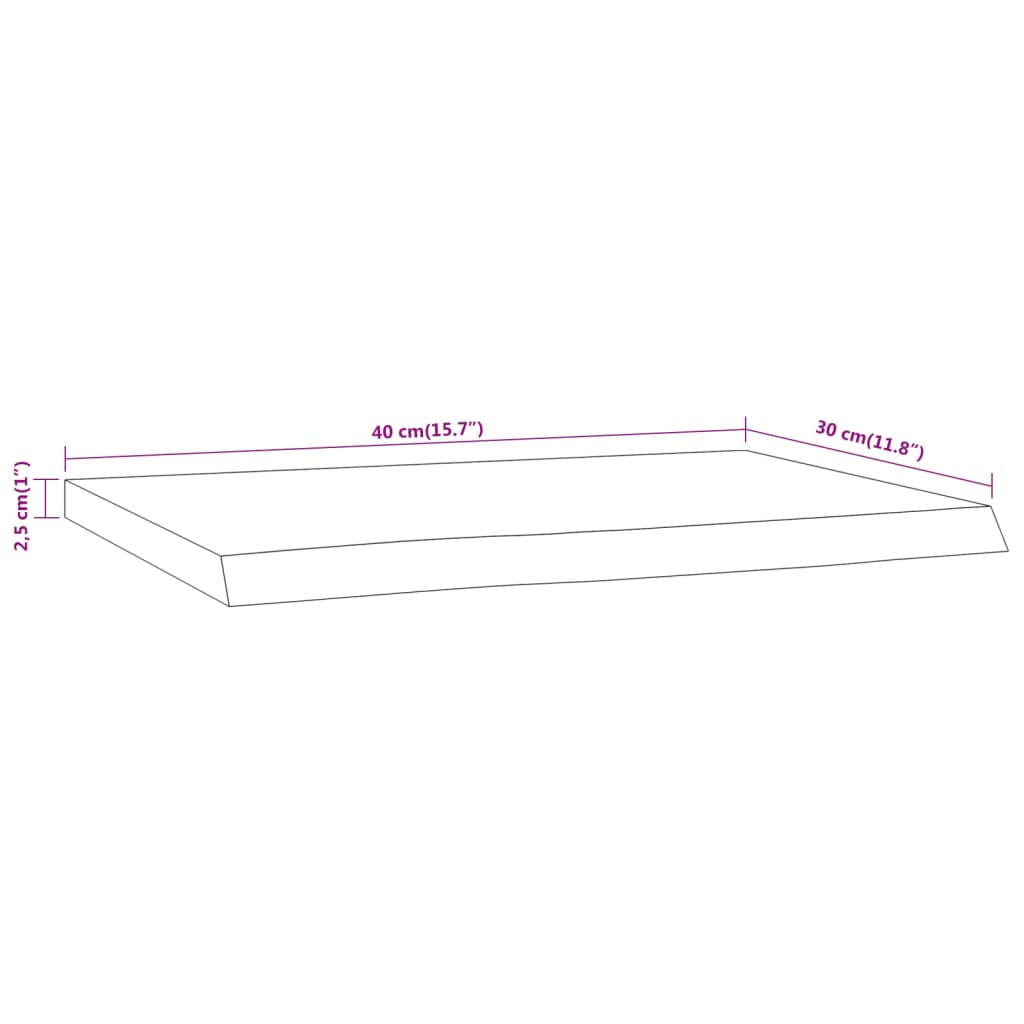 Wandschap Rechthoekig Natuurlijke Rand 40X30X2,5 Cm Acaciahout