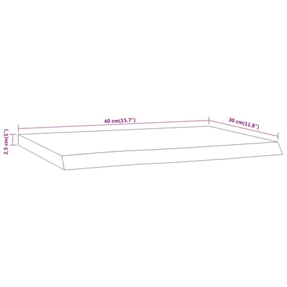 Wandschap Rechthoekig Natuurlijke Rand 40X30X2,5 Cm Acaciahout