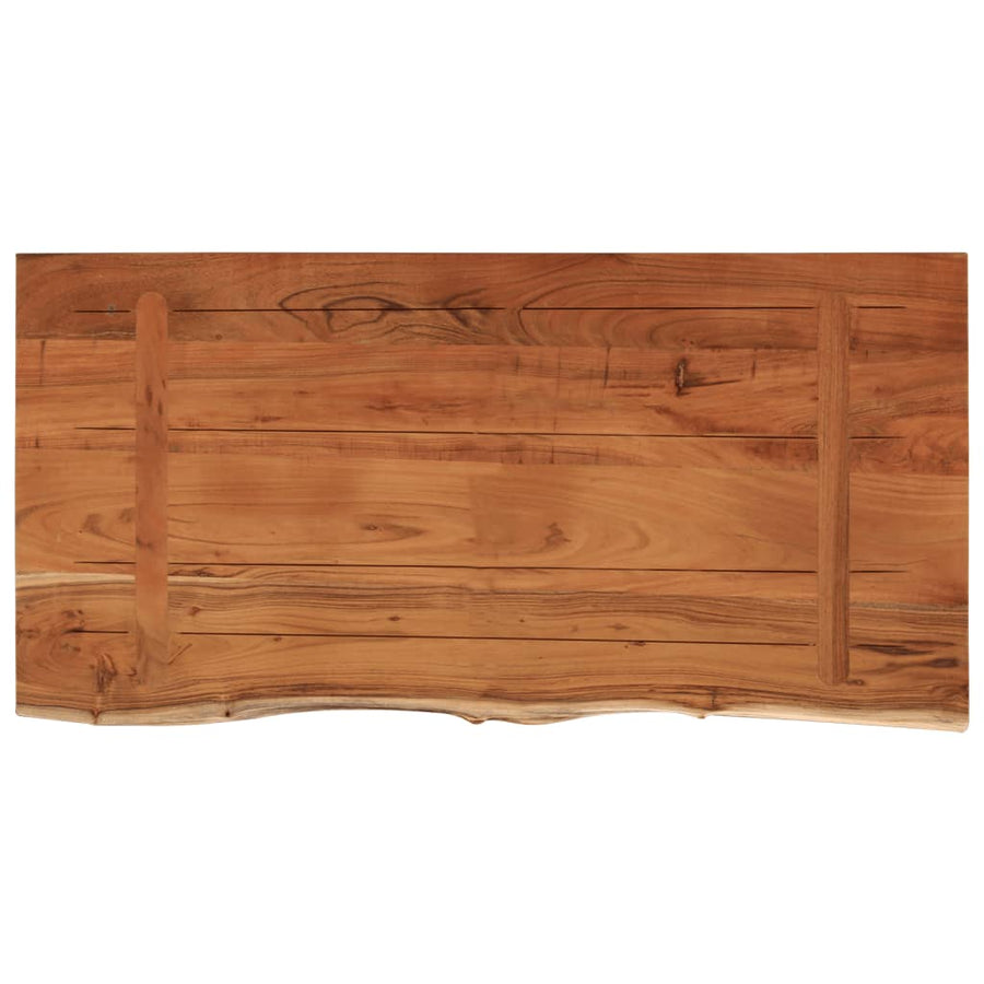 Tafelblad Rechthoekig Natuurlijke Rand 80X40X2,5 Cm Acaciahout Naturel 80 x 40 x 2.5 cm Massief acaciahout