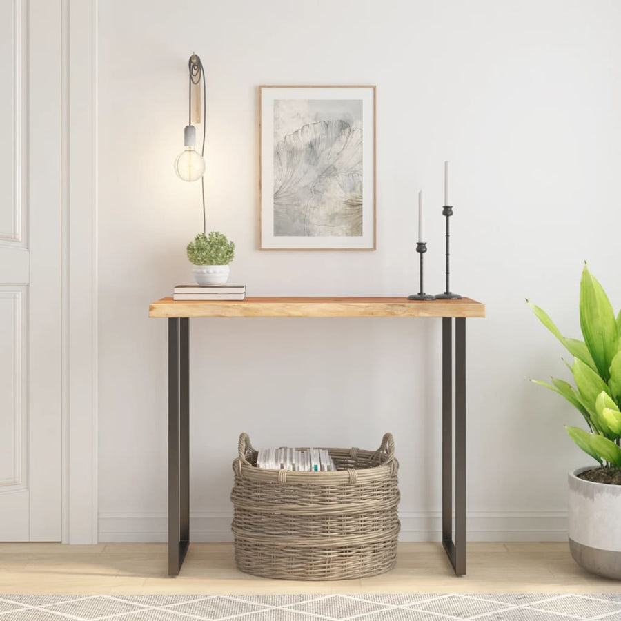 Tafelblad Rechthoekig Natuurlijke Rand 80X40X2,5 Cm Acaciahout Naturel 80 x 40 x 2.5 cm Massief acaciahout