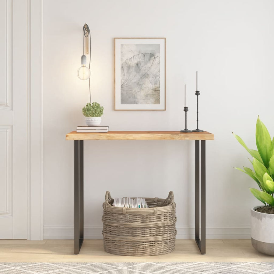 Tafelblad Rechthoekig Natuurlijke Rand 100X40X2,5 Cm Acaciahout Naturel 100 x 40 x 2.5 cm Massief acaciahout
