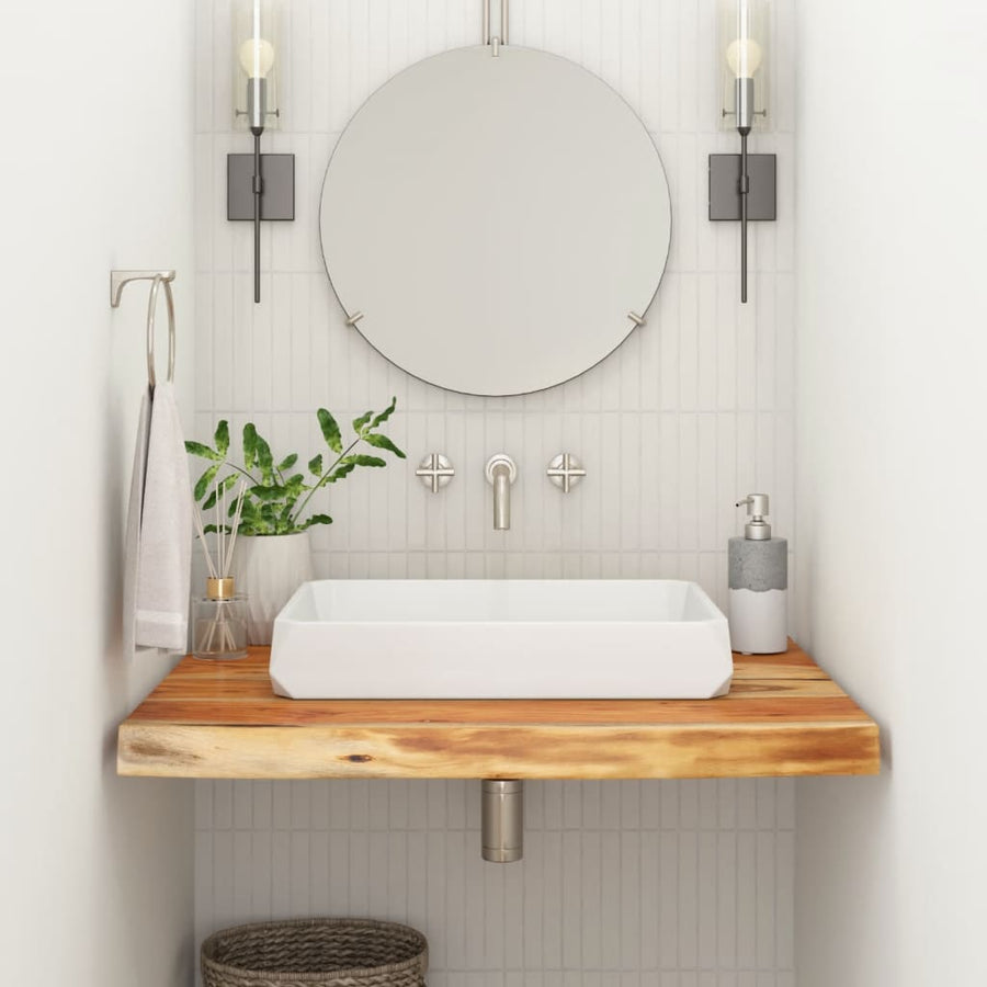 Wastafelblad Rechthoekig 70X60X2,5 Naturel 70 x 60 x 2.5 cm Massief acaciahout