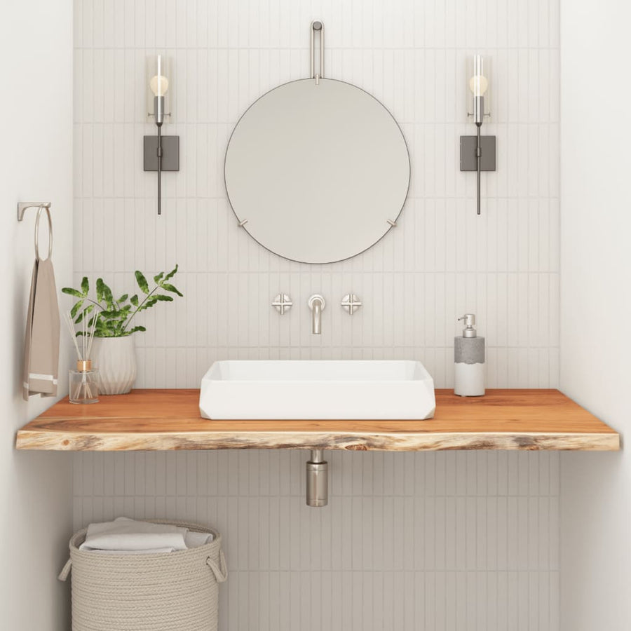 Wastafelblad Rechthoekig 90X60X2,5 Naturel 90 x 60 x 2.5 cm Massief acaciahout