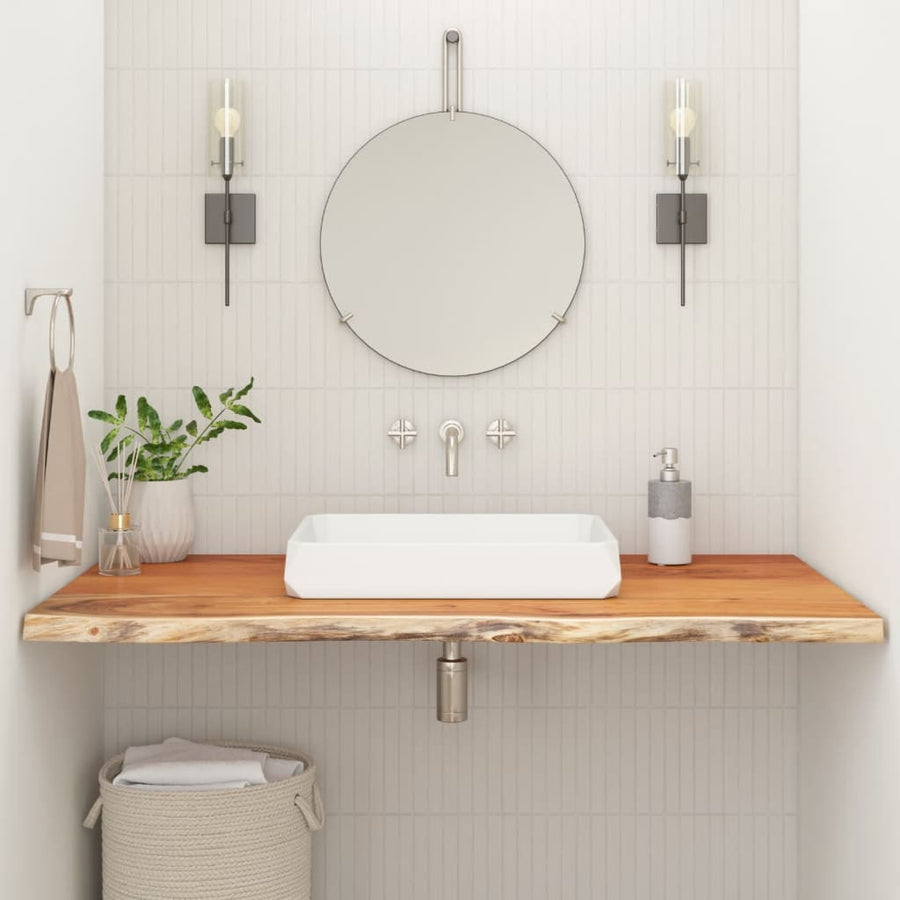 Wastafelblad Rechthoekig 140X60X2,5 Naturel 140 x 60 x 2.5 cm Massief acaciahout