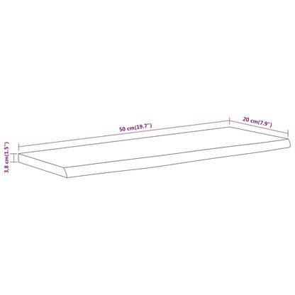 Wandschap Rechthoekig Natuurlijke Rand 50X20X3,8 Cm Acaciahout Naturel 50 x 20 x 3.8 cm Massief acaciahout